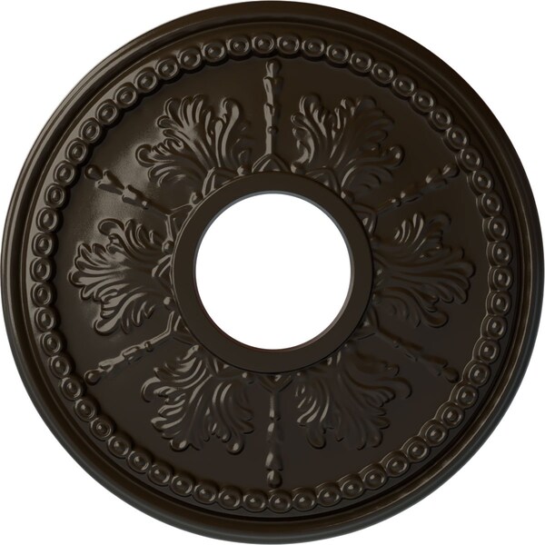 Ekena Millwork Tirana Ceiling Medallion (Fits Canopies up to 4 3/4"), 13 7/8"OD x 3 3/4"ID x 1 1/4"P, Stone Hearth CM13TISHF - main